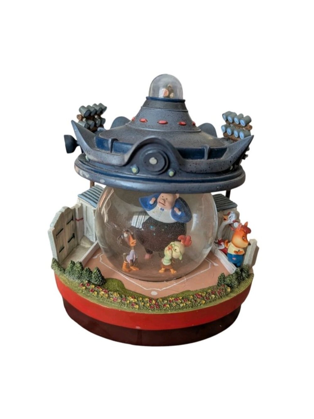 RARE Disney Store Chicken Little UFO Spaceship Snowglobe Baseball Figurine - Picture 1 of 10